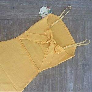 Summer Mini Dress Yellow Lace